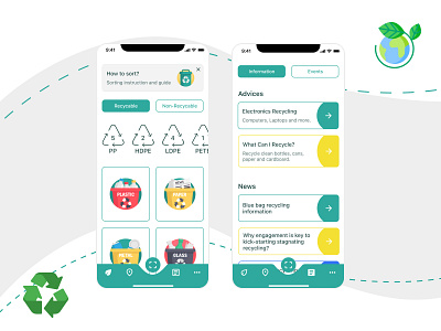 Recycle sorting app app design ui ux