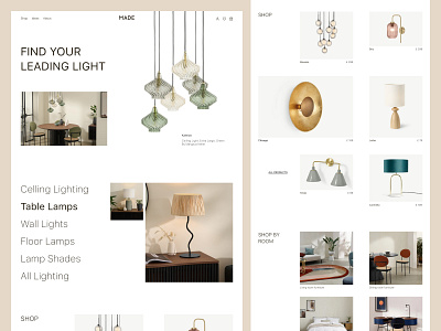 Interior design Landing page redesign concept design typography ui web