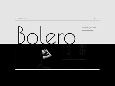 Landing page concept - Ballet performance dance design landing typography ui web