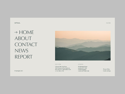 Website Menu concept beautiful composition concept design landing menu minimalism nature navigation typography ui ux web