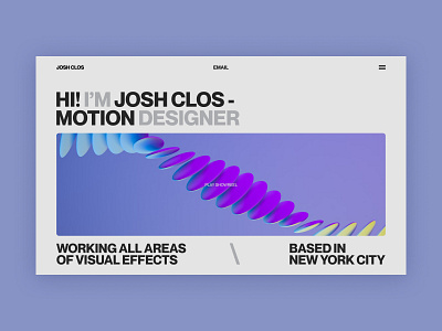 About page - Josh Clos about about us design designer landing motion typography ui ux web