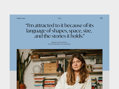 About page - Maaike Canne about about page amsterdam artist beautiful design illustrator landing minimalistic photo typography ui ux web