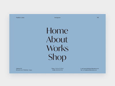 Menu - Maaike Canne beauty concept design designer graphic landing menu portfolio site typography ui ux web