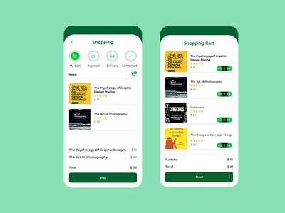 bookstore app application design minimal ui ux