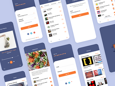 podcast app application branding design illustration minimal ui ux