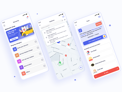 Gas Stations Nearby You - Services - Gas Station App design graphic design ui ux