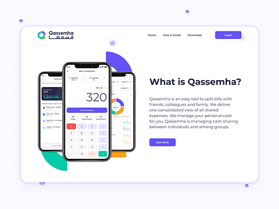 Qassemha Website - Expenses Sharing App - Financial branding design graphic design illustration logo typography ui ux vector