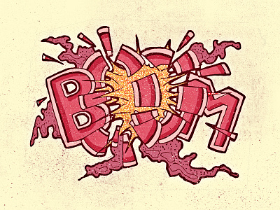 Boom! boom comic explosion grain hand drawn lettering noise photoshop rough type typography