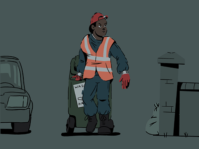 Key Workers 03 bin design doodle illustration ipad procreate rubbish sketch street utilities waste