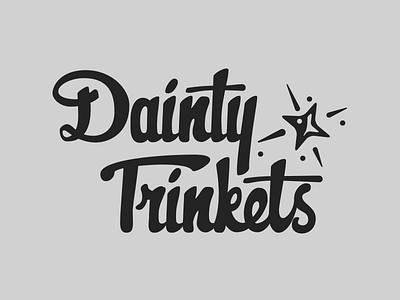 Dainty Trinkets lettering logo logotype mark retro script type typography vintage