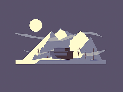 Winter House (WIP) architecture design illustration mountain trees winter wip
