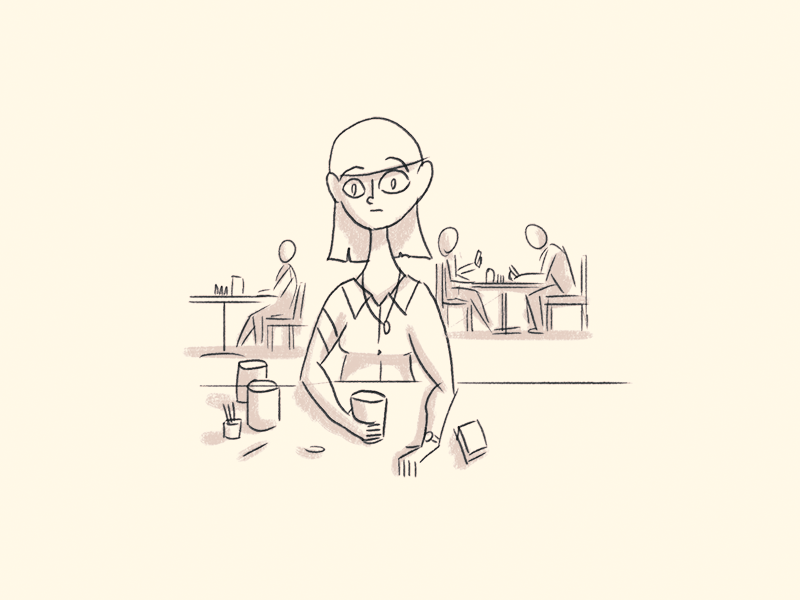 Waiting.gif animation character coffee frame by frame gif hand drawn rough shop sketch waiting