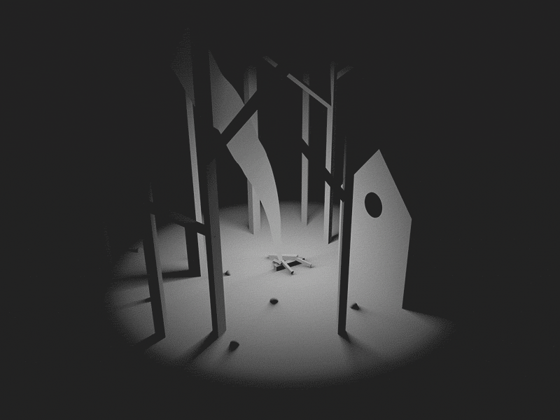 Penumbra.gif 3d animation c4d campfire design fire forest gif graphic motion night shadow