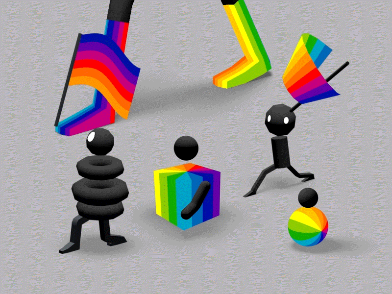 Pride.gif 3d animation character design form gif illustration manchester motion pride rainbow shape