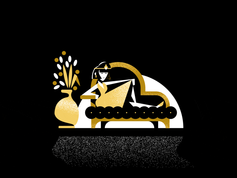 Cleo.gif animation character cleopatra design egypt gif gold illustration motion palette