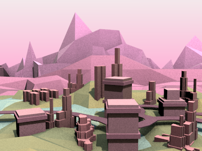 City WIP 3d blender design form game gaming geometry low poly render retro