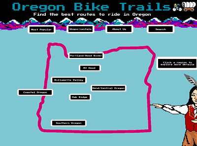 Oregon Bike Trails cycling landing page design landingpage mountain bike oregon