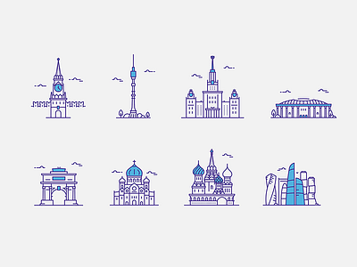 Icons set for «Panorama 360» branding identity