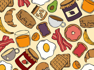 Breakfast Food breakfast cookbook design food food and drink graphicdesign icon illustration