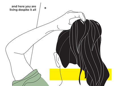 Ponytail design illustrator minimalistic poster vector