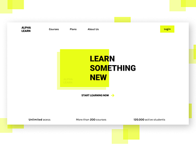 Alpha Learn design figma learning minimal minimalism study ui webdesign
