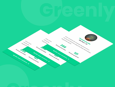 Greenly - Cards das iniciativas cards design figma light colors minimal minimalism nature ui web webdesign