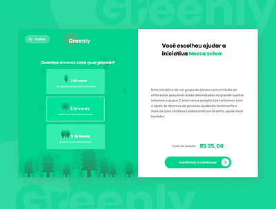 Greenly - Pagina de seleção cards figma illustration minimal minimalism nature ui vector web webdesign