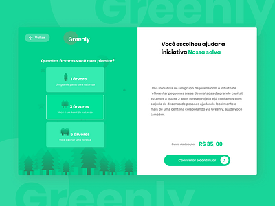 Greenly - Pagina de seleção cards figma illustration minimal minimalism nature ui vector web webdesign