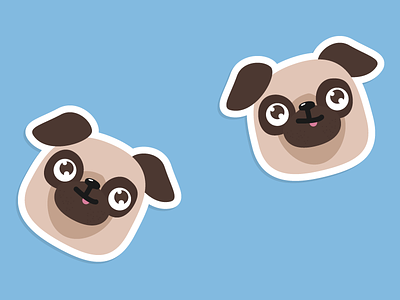 Pugface Stickers pug pugs sticker stickermule stickers