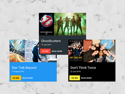 Upcoming movies cards design ghostbusters material material design star trek star trek beyond
