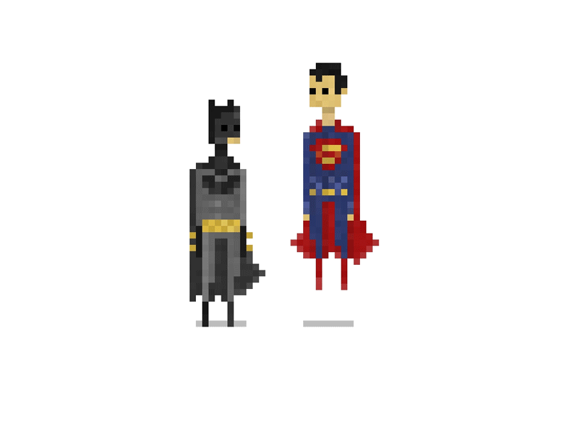 Batman v Superman pixel art by Nicolai Bak Jensen on Dribbble