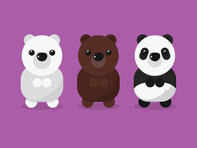 3 TINY Bears (Best Of #Vectober 3) bear brown character cute honey panda polar