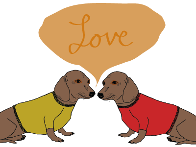 puppy i love you abstract animals art colors drawings funny illustration lines mustard weird