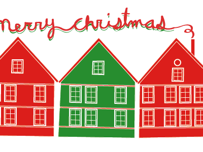 christmas is near!!! art cards christmas green holidays illustration papergoods print red seasonal