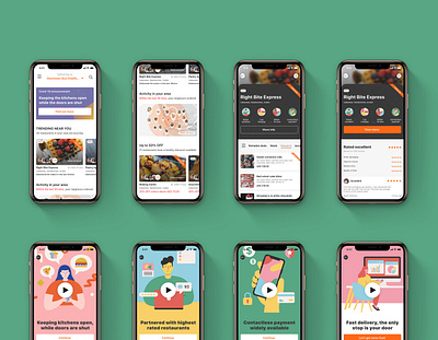 Food For Thought android brand clean food graphic illustraion interaction interaction animation ios layout minimal mobile motion parallax story strategy ui uiux vector visual