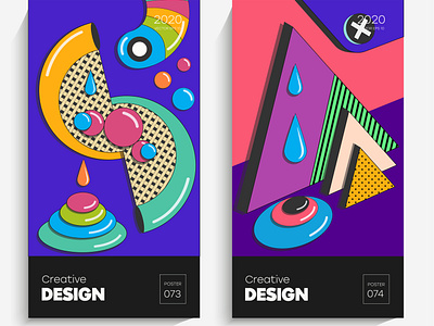 Bright abstract geometric shapes