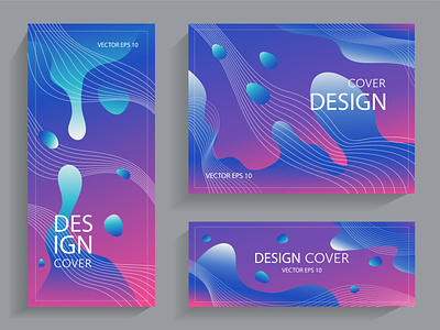 Liquid design brochures abstract banner bubble creative design curves gradient illustration liquid poster design psychedelic vector