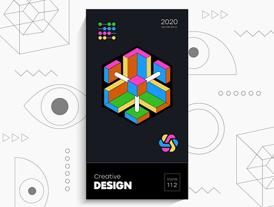 Abstract geometric poster badge badges elements emblem forms geometric shape icon icons label labels logo logos marks polygon pyramid shape sign symbol vector