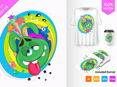 Funny smiling monster abstract art bubble bubbles cartoon characters comic crazy creature doodle doodles emotion graffiti grafitti halloween humor monster monster vector sketch vector