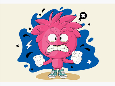 Cartoon angry boy