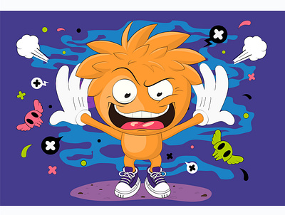 Cartoon angry boy abstract angry boy bubbles cartoon characters child comic crazy creature doodle graffiti halloween isolated kid monster monster vector sketch surprised vector