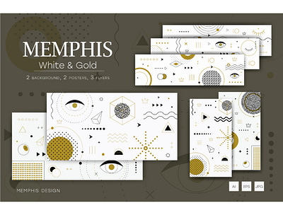 Memphis backgrounds, posters, flyers. 80s 90s abstract art artwork backgrounds card collection colorful cover creative curve decor design elements futuristic memphis memphis elements poster memphis