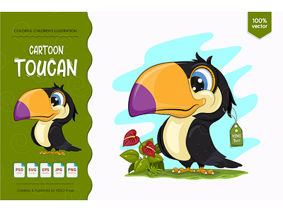 Cute cartoon toucan.