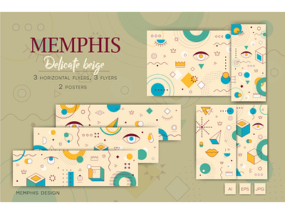 Memphis background. Delicate beige. abstract art artwork backgrounds card collection colorful cover creative curve decor decoration design elements futuristic memphis memphis elements occultism poster memphis
