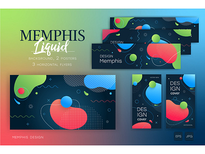 Memphis design with liquid elements.