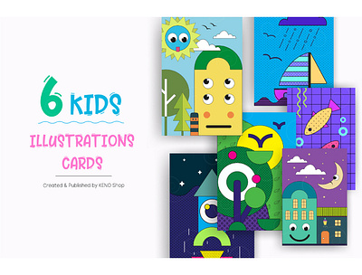 Cute Kids illustration posters. art baby backgrounds card cartoon child clipart comic cute decorations fun funny graphic illustration kid kids illustration postcard posters print set