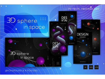 3D spheres in space.
