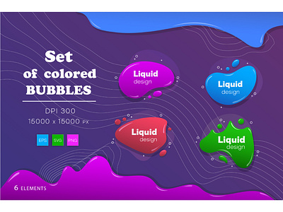 Set of colored bubbles.