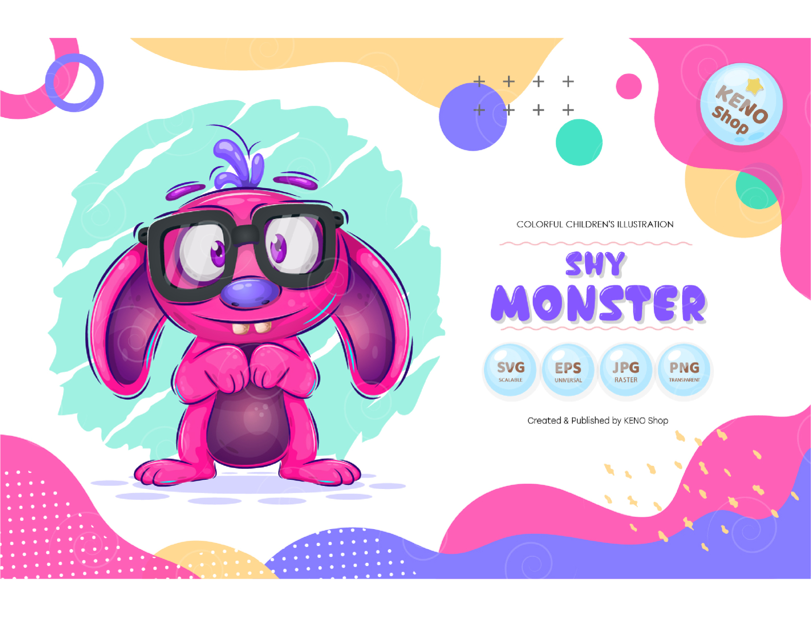 Shy cartoon monster alien cartoon character crazy cute design expression face funny ghost glasses goofy halloween icon illustration isolated monster silly troll vector