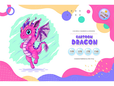Colorful cartoon dragon